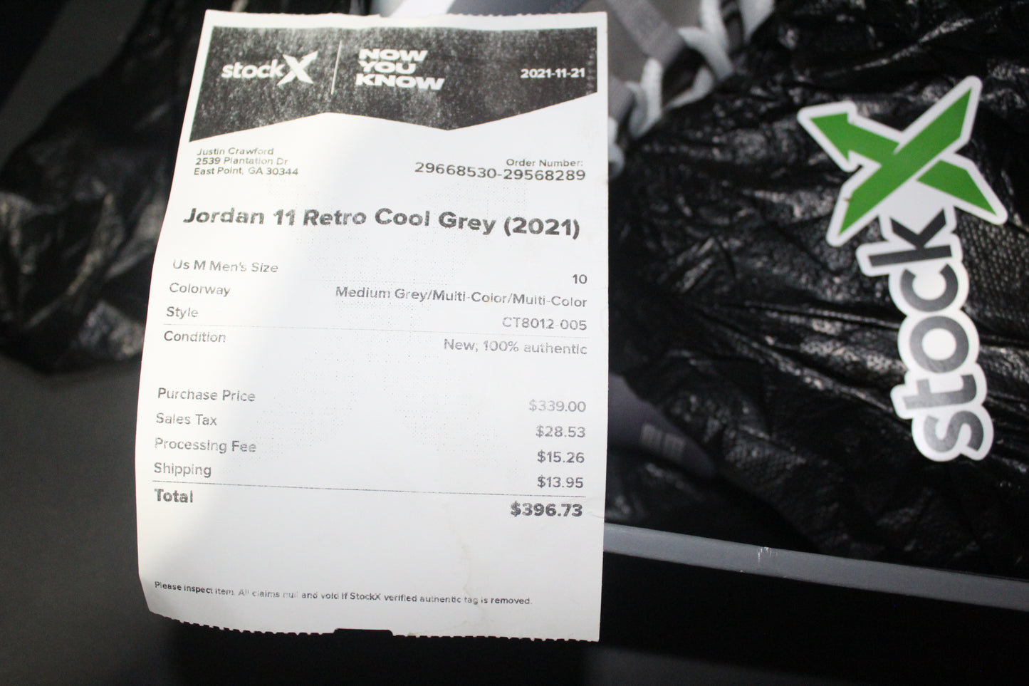 Size 10 - Air Jordan 11 Retro Cool Grey 2021 Release - CT8012-005 *USED*