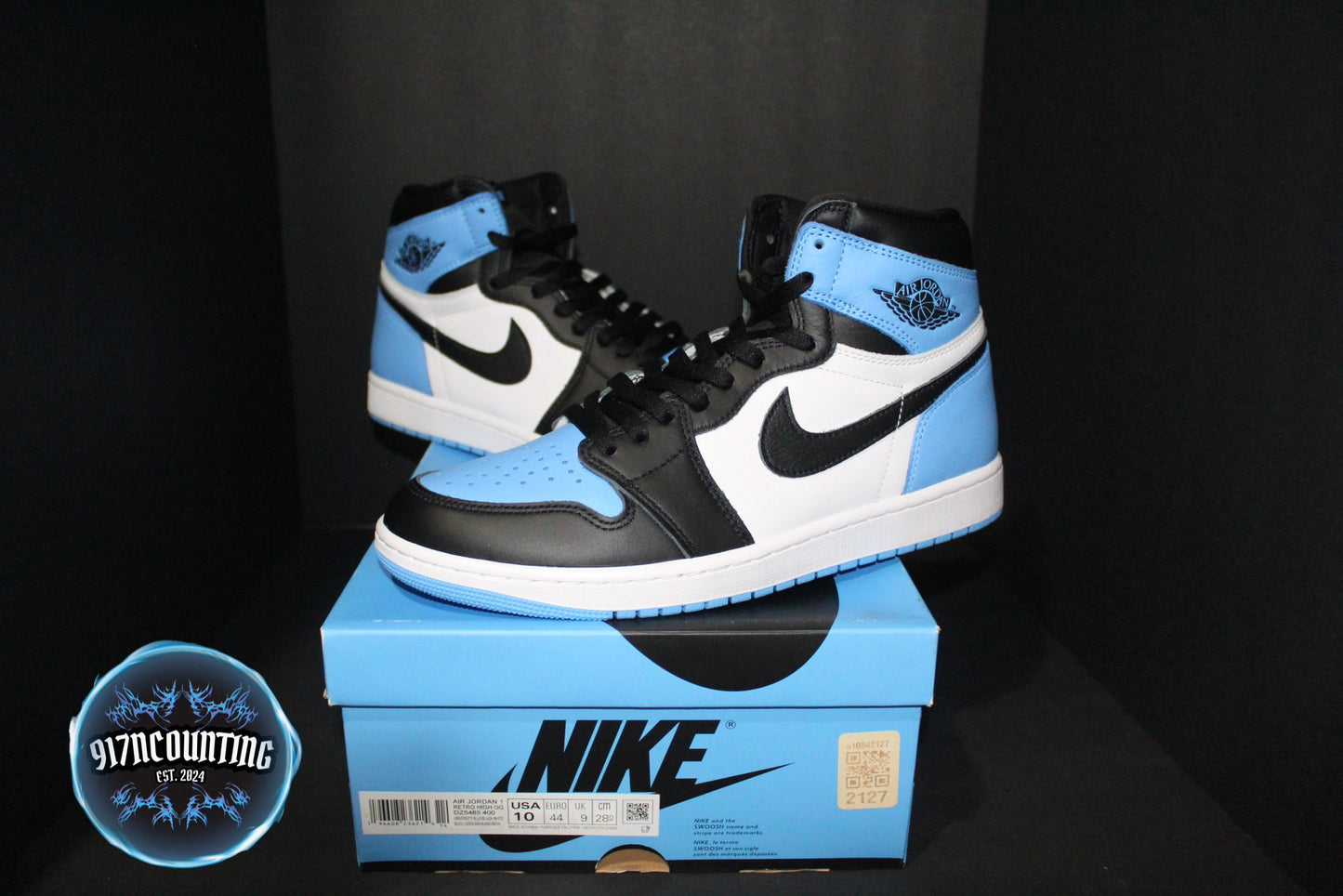 Size 10 - Air Jordan 1 Retro High OG “UNC Toe” *VNDS*