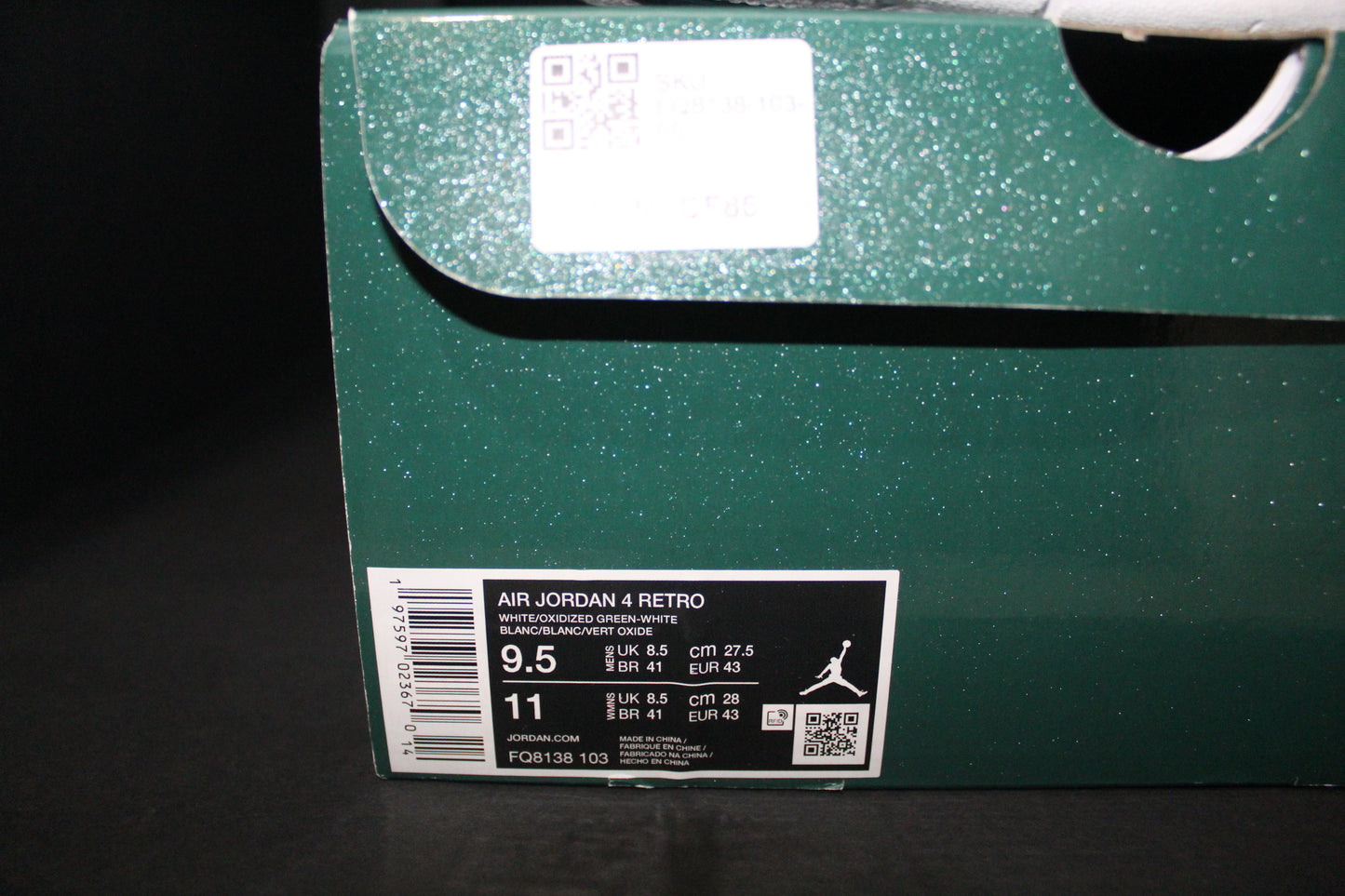 Size 9.5 - Air Jordan 4 Retro “Oxidized Green”*USED*