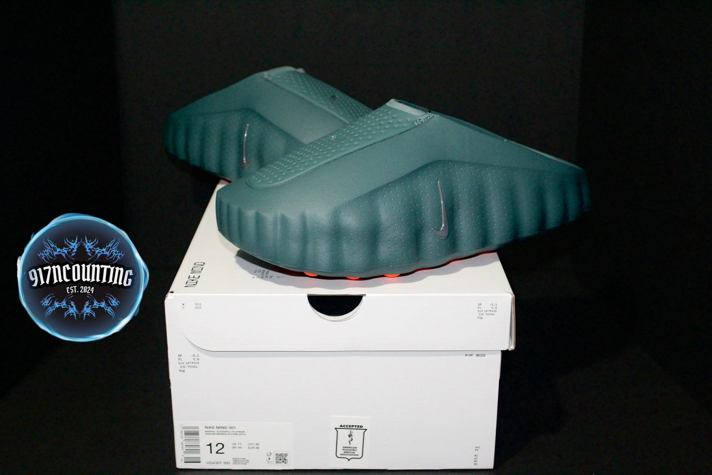 Size 12 - Nike Mind 001 Slide “Mineral Slate” - HQ4307-300 *NEW*