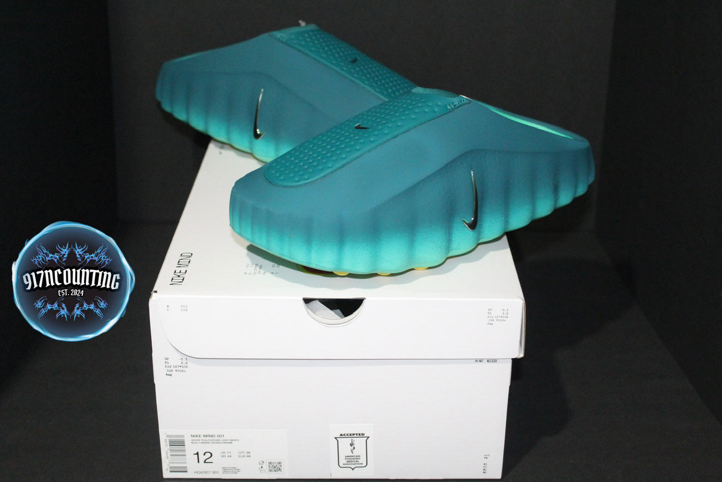 Size 12 - Nike Mind 001 Slide Geode Teal Light Menta - HQ4307-301 *NEW*