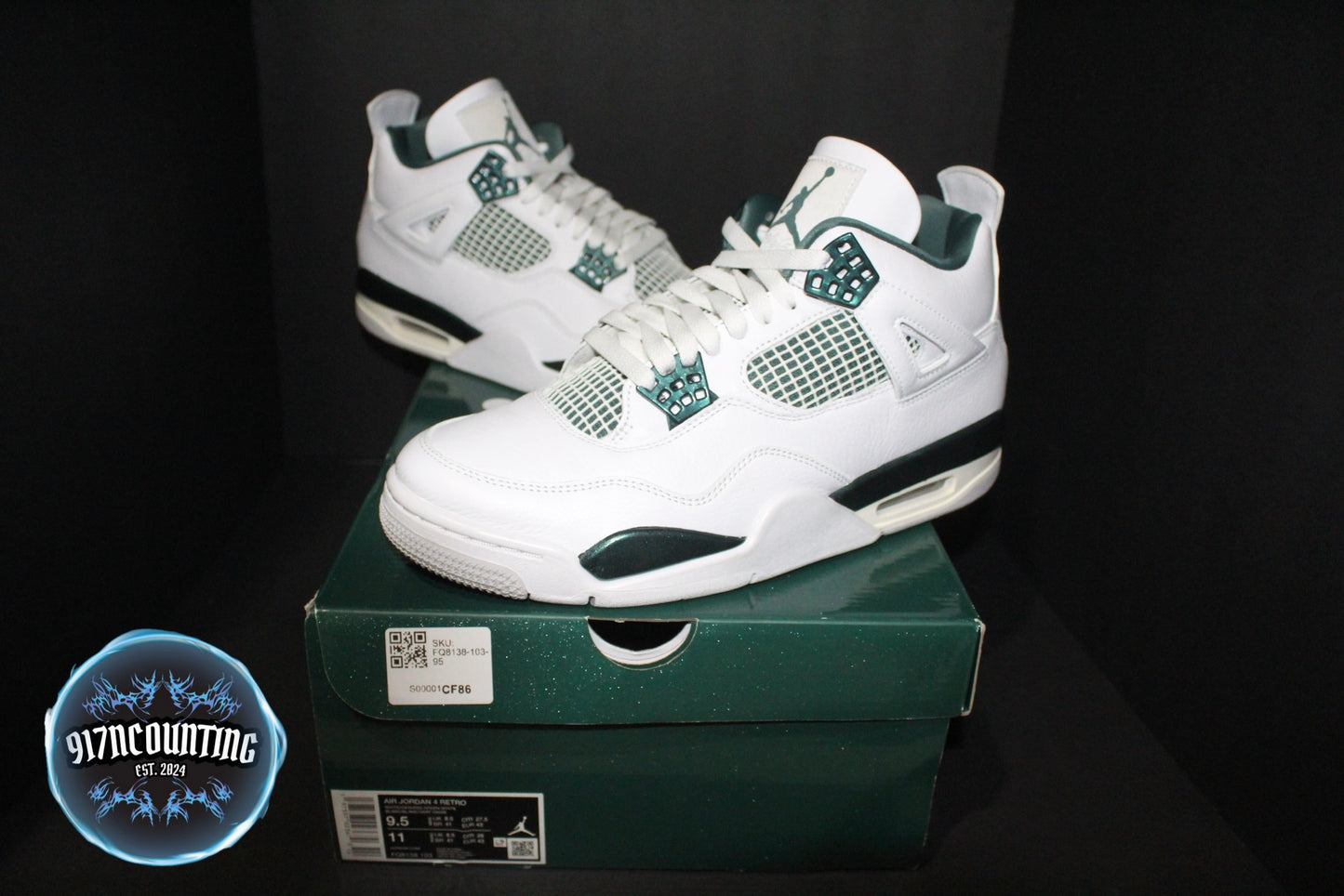 Size 9.5 - Air Jordan 4 Retro “Oxidized Green”*USED*