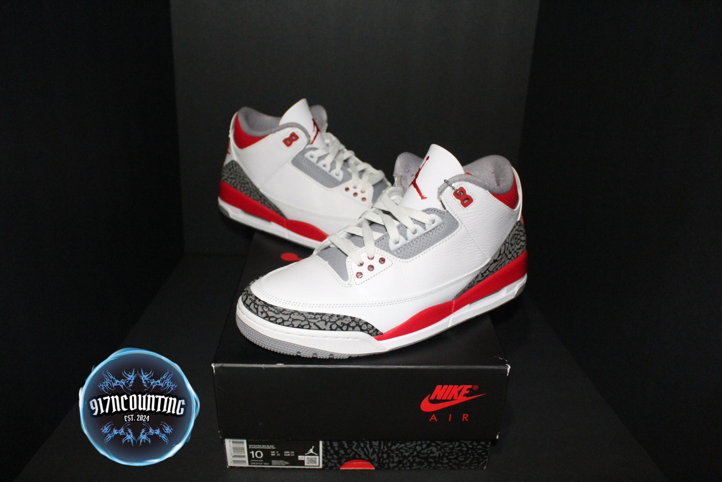 Size 10 - Air Jordan 3 Retro “Fire Red” *VNDS*