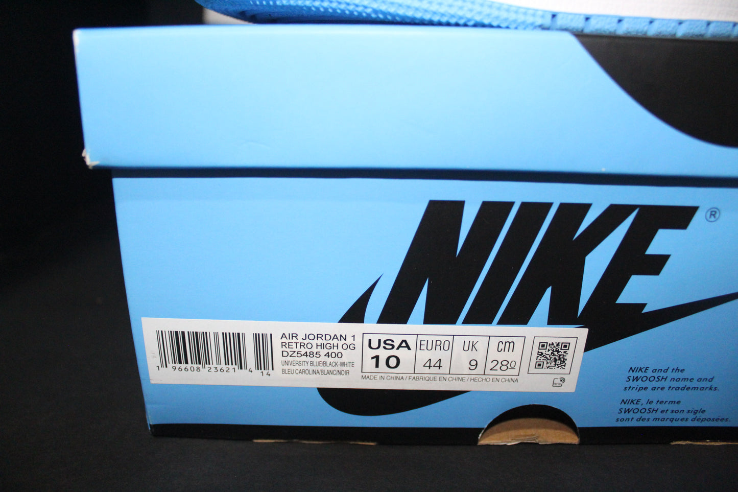 Size 10 - Air Jordan 1 Retro High OG “UNC Toe” *VNDS*