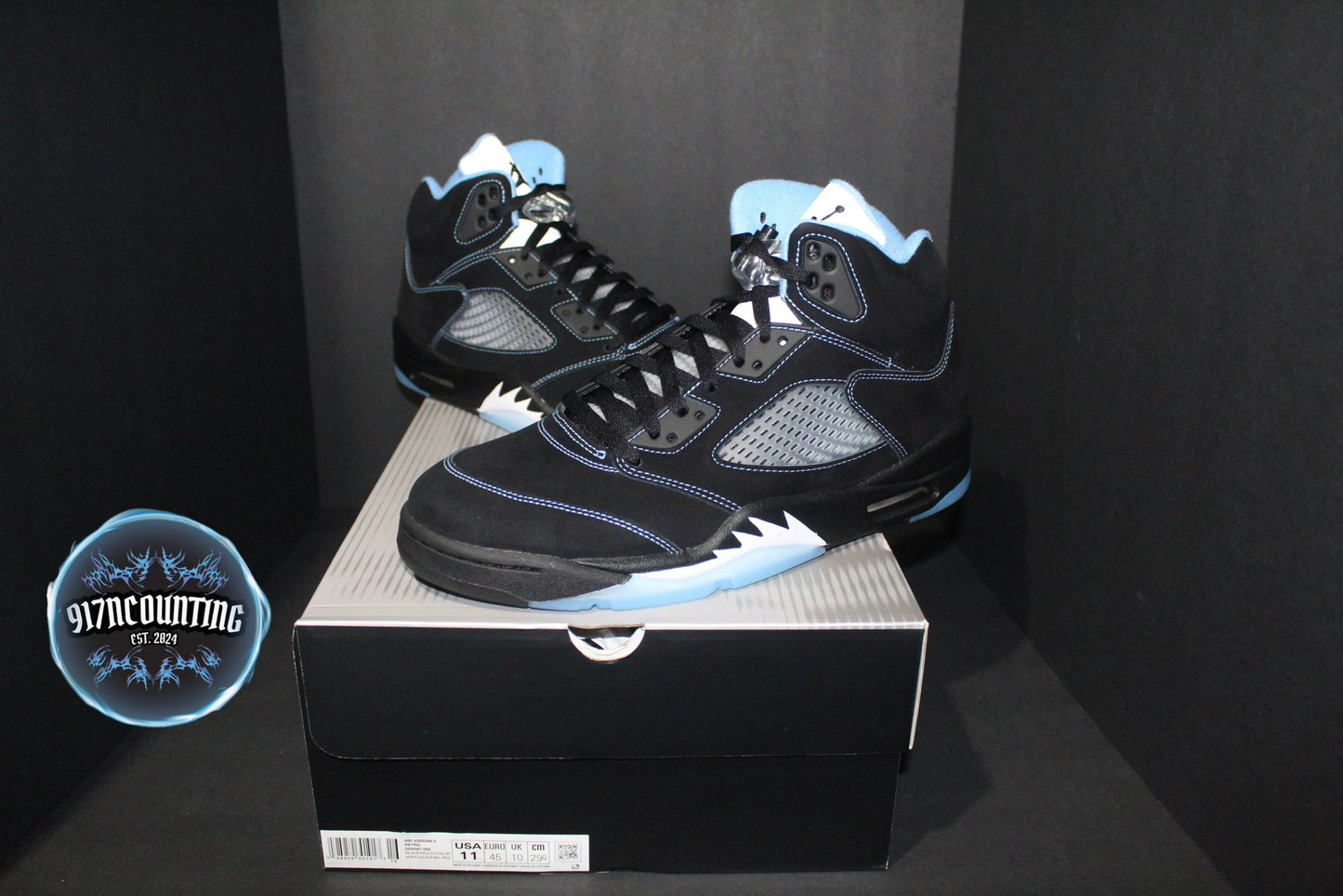 Size 11 - Air Jordan 5 Retro Black University Blue - DD0587-008
