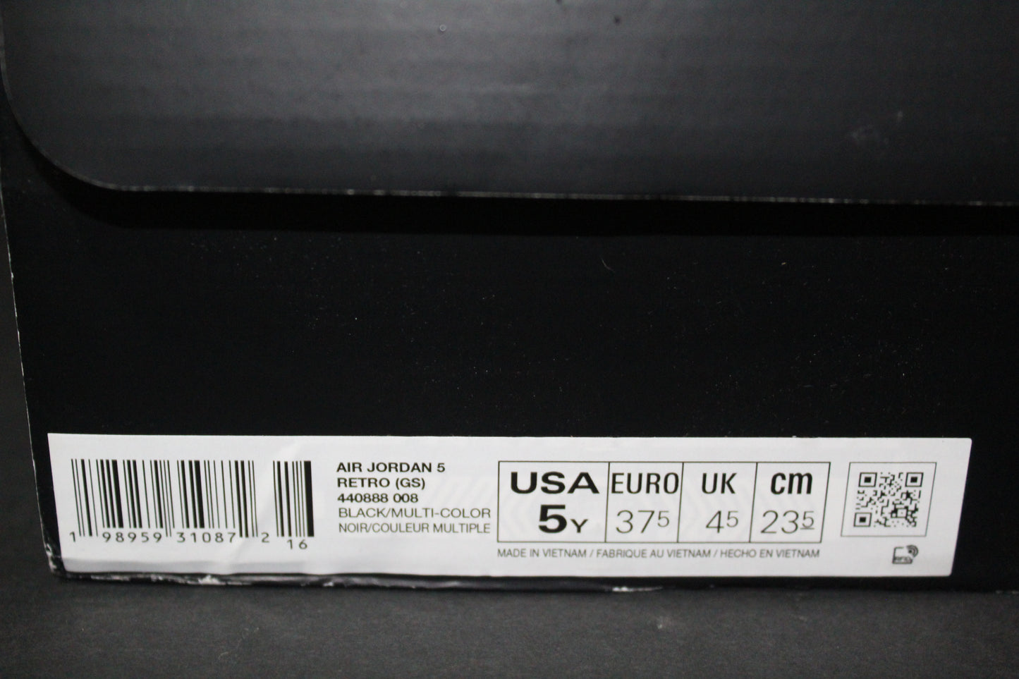 Size 5Y - Air Jordan 5 Retro “Black/University Blue” - 440888-008